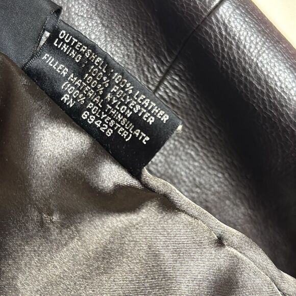 Vtg Wilsons thinsulate Leather jacket Asymmetrical Zip Lined chocolate Brown S - Picture 12 of 16